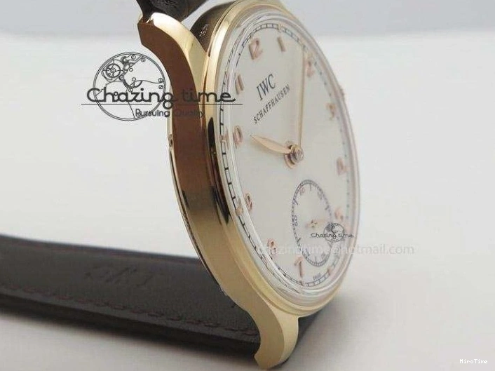 MIROTIME 0422 Compact Portuguese IW545409 RG ZF 1:1 Best Edition White Dial On Brown Leather Strap A 7336